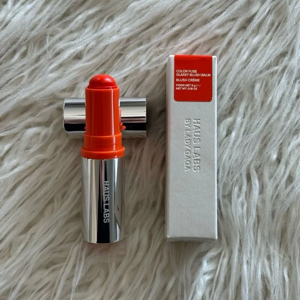Haus Labs By Lady Gaga Color Fuse Cheek Blush Balm Stick Glassy Tangelo Orange